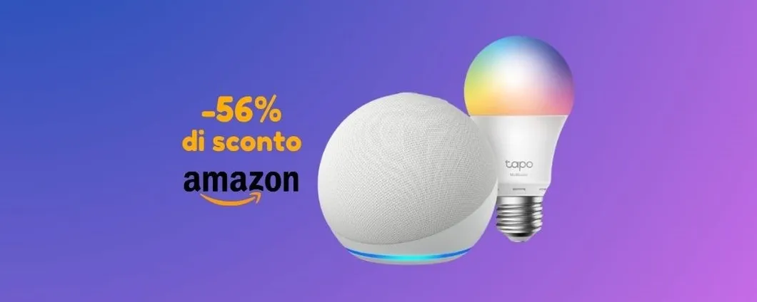 Accessori Casa Smart in SUPER PROMO: Echo Dot + Lampadina Smart SCONTATI del 56% su Amazon!