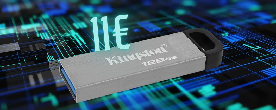 Solo 11€ per la chiavetta USB Kingston da 128GB con lo sconto del 59%
