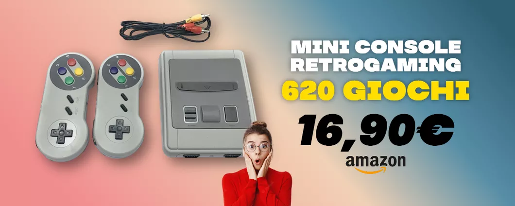 Mini Console stile SNES per il retrogaming: 620 iconici giochi a meno di 17€