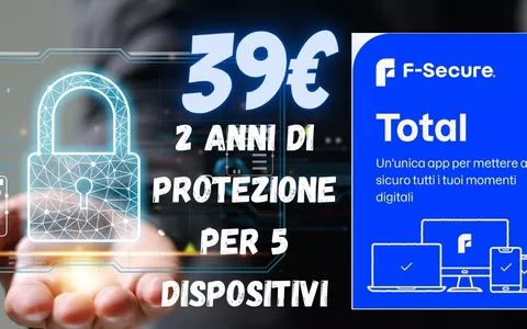 F-Secure Total: protezione per 2 anni su 5 dispositivi a soli 39€