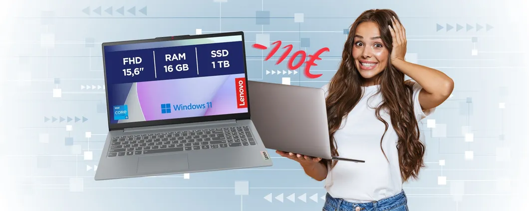 Lenovo IdeaPad Slim 3 con i5, RAM 16GB e 1TB SSD è tuo al MINIMO STORICO