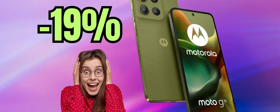 Motorola G15: doppia fotocamera, display FHD+ da 120Hz e batteria top, un entry level così non si era mai visto (-19%)