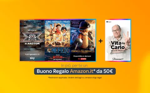 Superofferta Sky: TV, Netflix, Cinema e Buono Amazon 50€