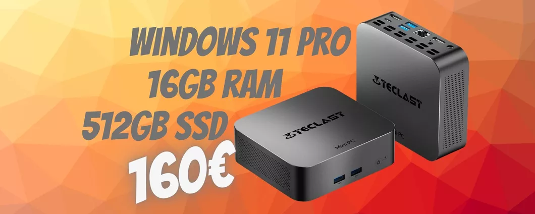 16GB RAM, SSD 512GB e Windows 11 Pro: questo Mini PC è una BESTIA