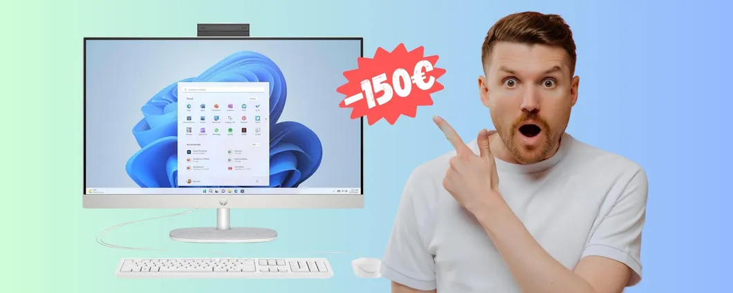 PC HP All-in-One con Ryzen 5, 8GB RAM e 512GB SSD (-150€)