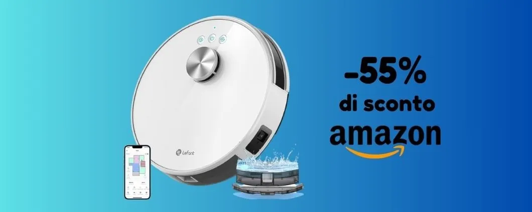 PREZZO OUTLET: robot aspira e lava Lefant SCONTATO del 55% su Amazon!