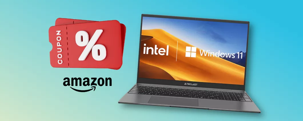 Notebook con Windows 11, 8GB di RAM e telaio in alluminio in OFFERTA a 270€
