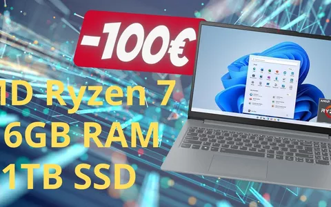 Lenovo IdeaPad Slim 3: Ryzen 7, 16GB di RAM e SSD da 1TB (-100€)