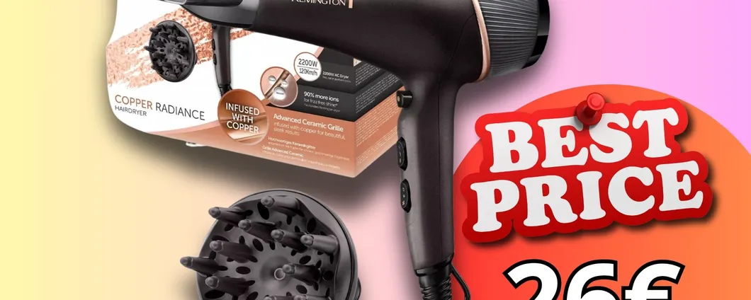 Asciugacapelli PROFESSIONALE con ceramica a ioni: SOLO 26€ con lo sconto pazzo