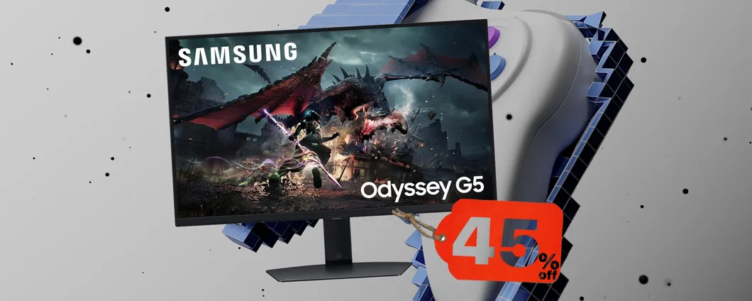 Samsung Odyssey G5: monitor gaming da 180Hz e tempo di risposta 1ms (-45%)