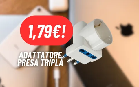 Riduci lo spazio con l'adattatore a PRESA TRIPLA a 1,79€ su Amazon: REGALATA
