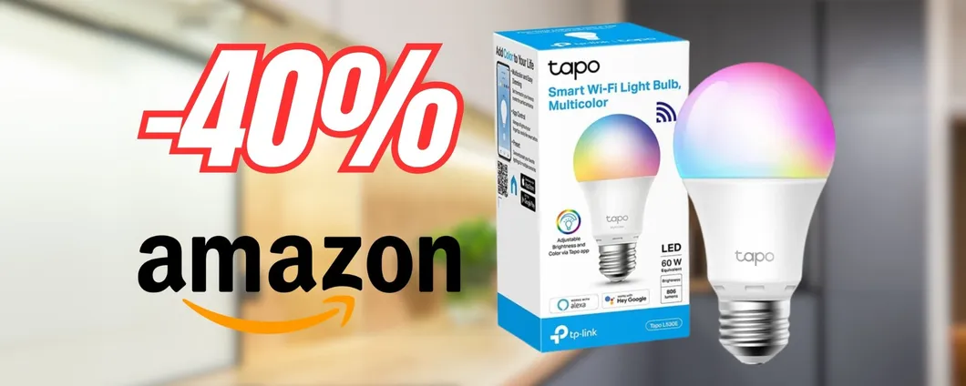 Lampadina smart TP-Link compatibile con Alexa e Google Assistant ad un PREZZO RIDICOLO su Amazon