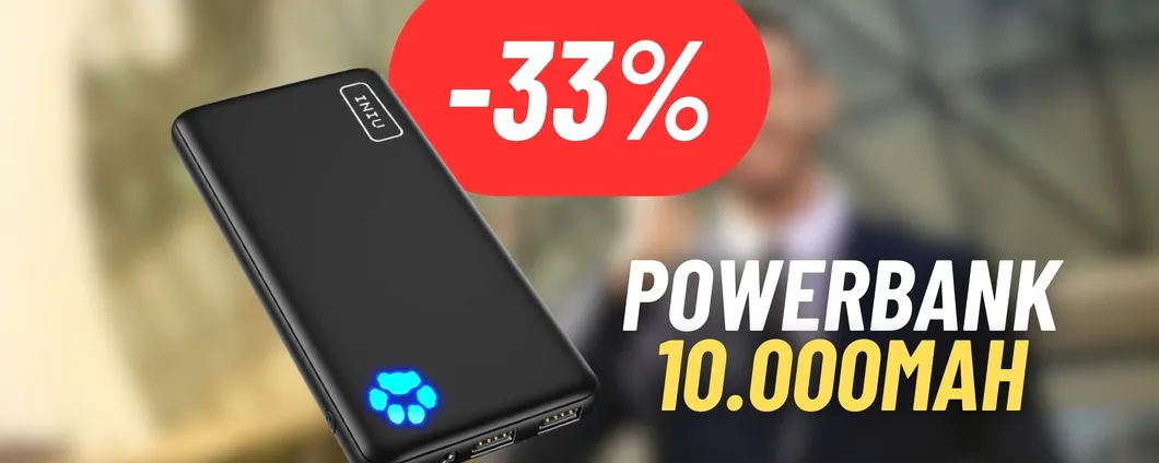 Powerbank da 10.000mAh scontata del 33%: PREZZO FOLLE su Amazon