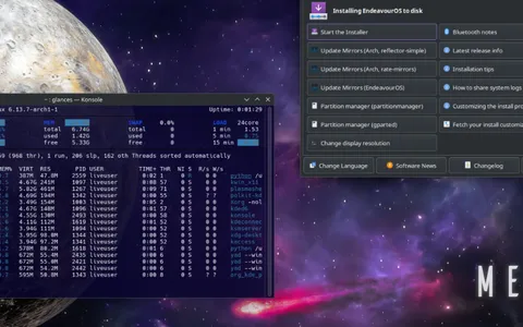EndeavourOS Mercury Neo arriva con Plasma 6.3 e Mesa 25