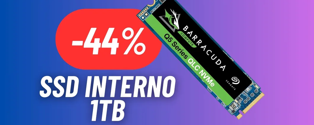 SSD interno, fulmineo, da 1TB e... IN MAXI PROMO (-44%)