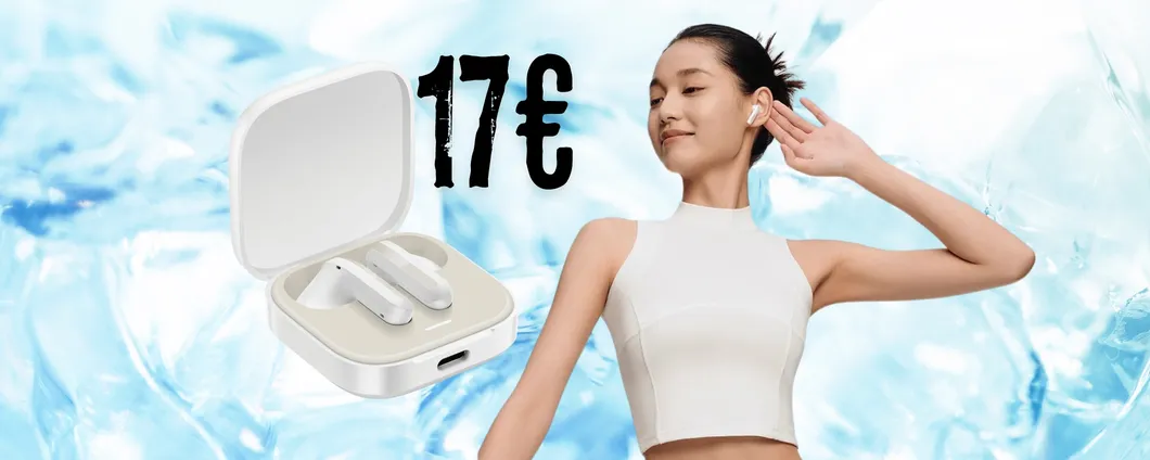 Le cuffiette Bluetooth Redmi Buds 6 Active a soli 17€ non hanno rivali