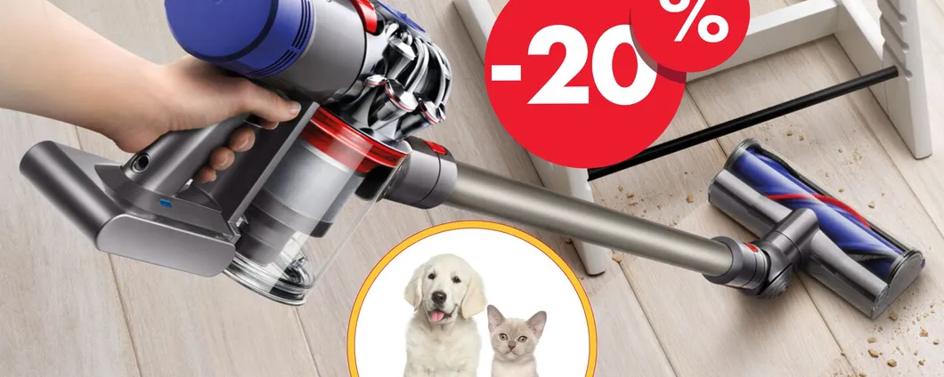 Aspirapolvere Dyson V8 con funzione ANIMAL: addio ai peli degli animali con il 20% in meno!