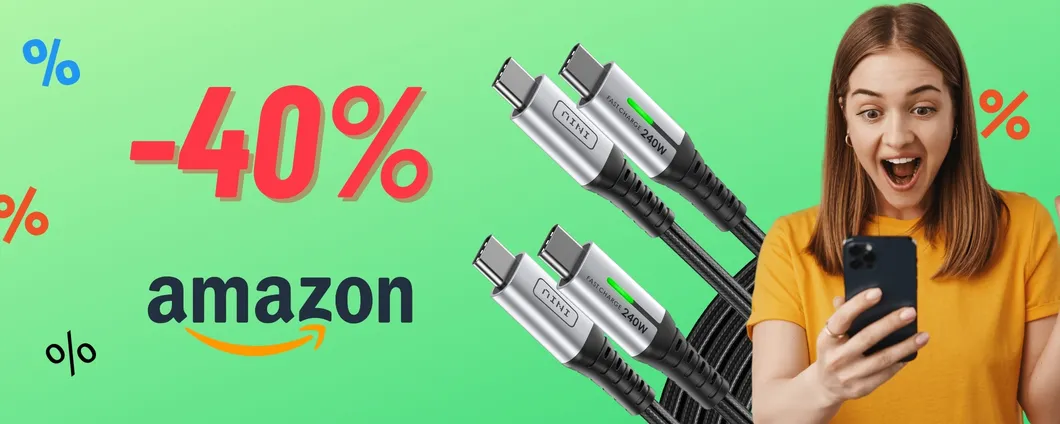 GRANDE OFFERTA col coupon per il pack da 2 CAVI USB in nylon
