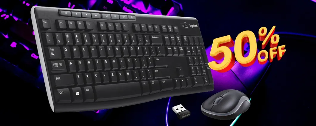 Logitech MK270: combo tastiera e mouse wireless a METÀ PREZZO
