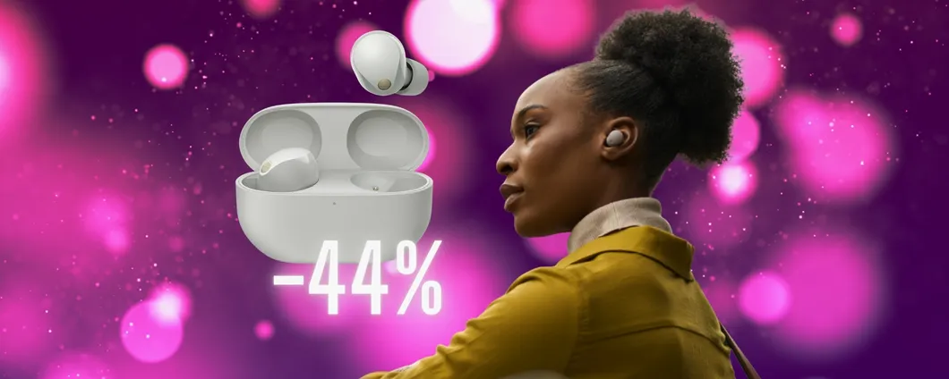 Sony WF-1000XM5: epici auricolari wireless su Amazon al 44% in meno