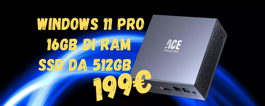 Piccolo computer MOSTRUOSO con Windows 11 Pro a soli 199€