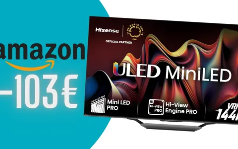 Hisense: smart TV da 55 pollici Mini-LED in offerta a 103€ in MENO