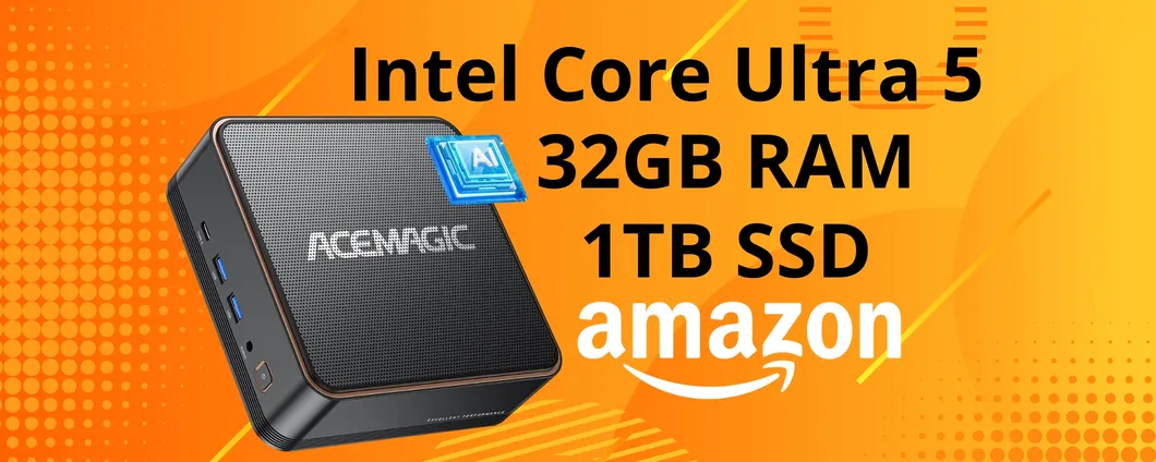 Mini PC con Intel Core Ultra 5, 32GB di RAM e SSD da 1TB a un PREZZACCIO (-100€)