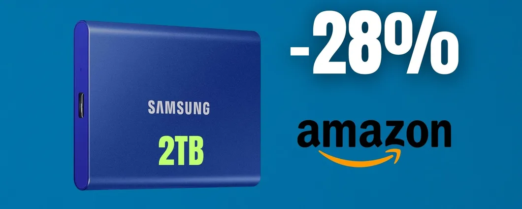 SSD portatile Samsung da 2TB in promo per l'ultimo giorno della Festa delle Offerte di Primavera