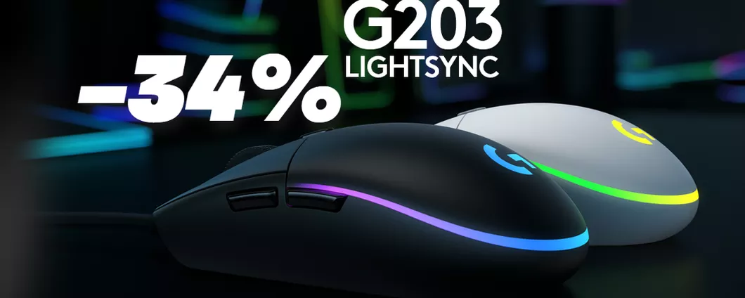 Logitech G203 LIGHTSYNC in OFFERTA a meno di 28€: best buy Amazon