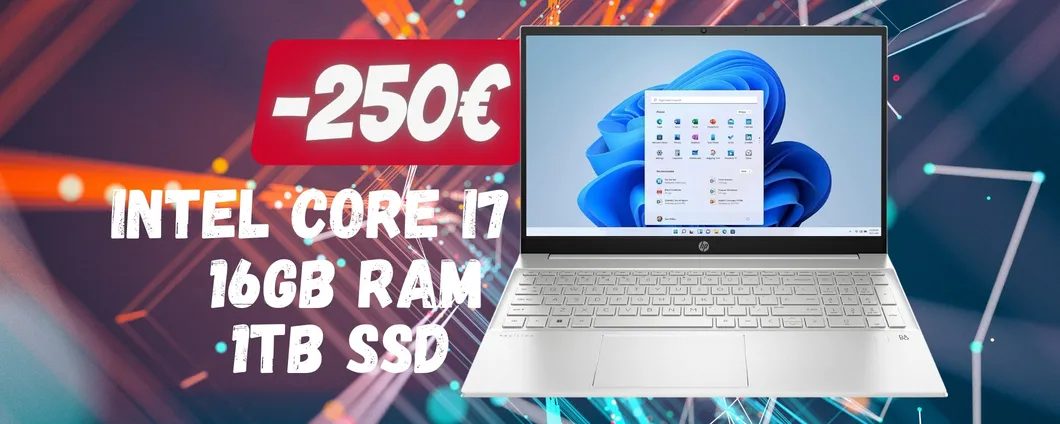 Portatile HP Pavilion con Intel Core i7 a 250€ in MENO su Amazon