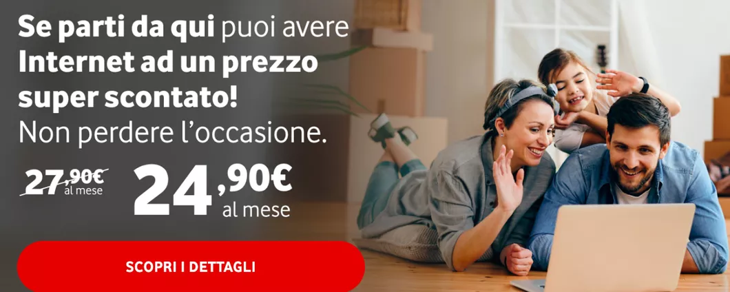 PROMO Vodafone Fibra: Internet Flat 24,90 euro al mese