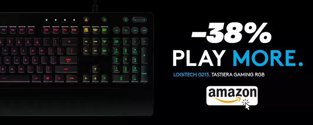 Logitech G213 Prodigy è la tastiera da Gaming da AVERE OGGI (-38%)