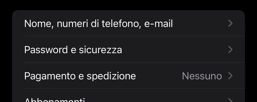 Impostazioni iCloud su iOS