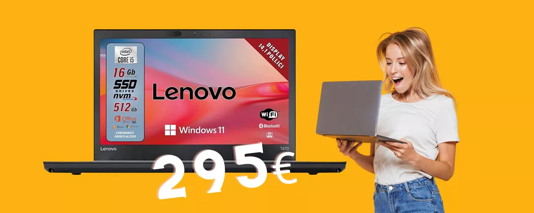 Lenovo: portatile ricondizionato Intel i5, 16GB RAM, SSD 512GB