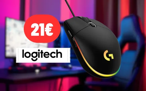 Mouse da gaming Logitech compatto, con illuminazione RGB e SUPER ECONOMICO: 21€ su Amazon