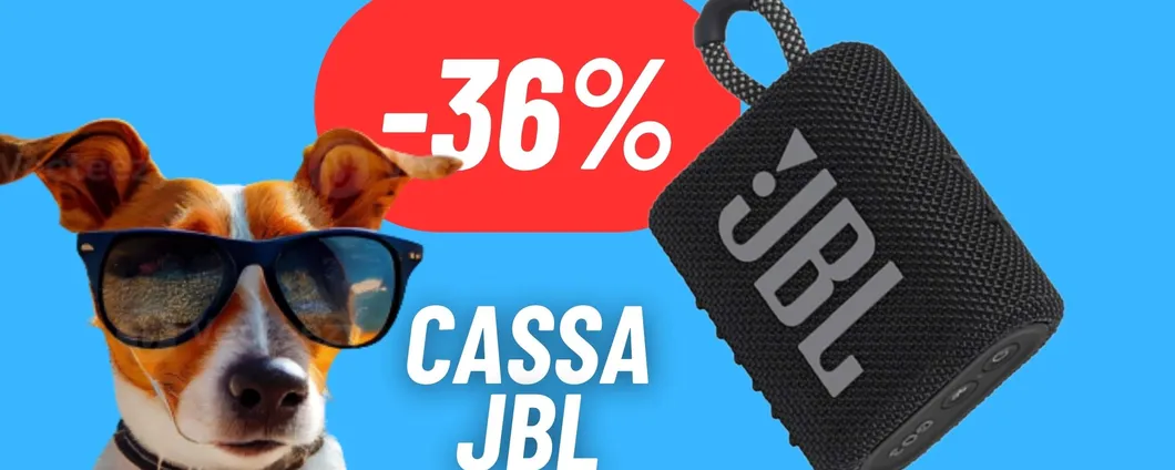 Porta la tua musica a spasso con la qualità di JBL: cassa bluetooth IN SCONTO SHOCK (-36%)