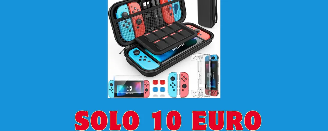 Custodia protettiva per Nintendo Switch con pellicole protettive a soli 10 euro su Amazon