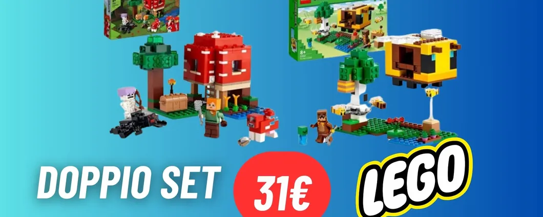 La Casa dei Funghi e il Cottage dell'Ape di Minecraft in versione LEGO è IN OFFERTA per il Black Friday 2023