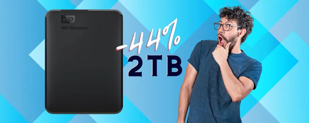 WD Elements: hard disk portatile da 2TB a prezzo WOW (-44%)