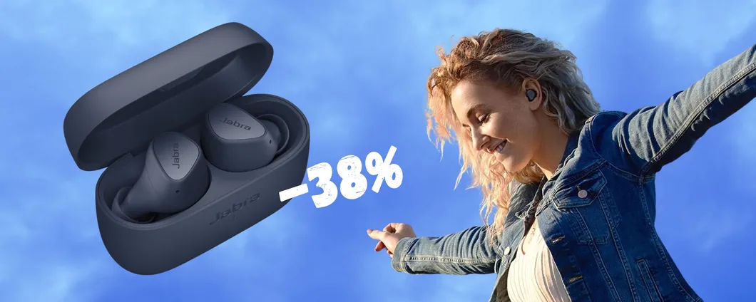 Jabra Elite 3: auricolari Bluetooth in-ear con 4 microfoni (-38%)
