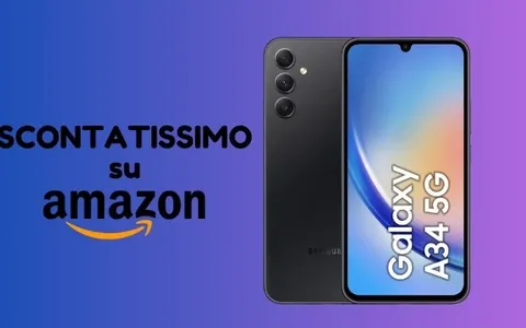 Samsung Galaxy A34 SCONTATISSIMO su Amazon (risparmi oltre 177 euro)