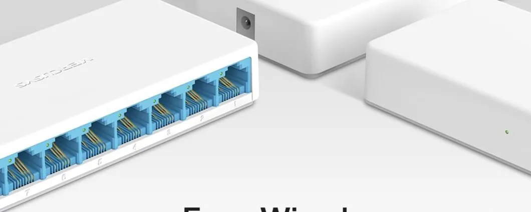 Switch TP-Link Mercusys MS108 a 8 Porte con sdoppiatore Ethernet a meno di 10 euro su Amazon