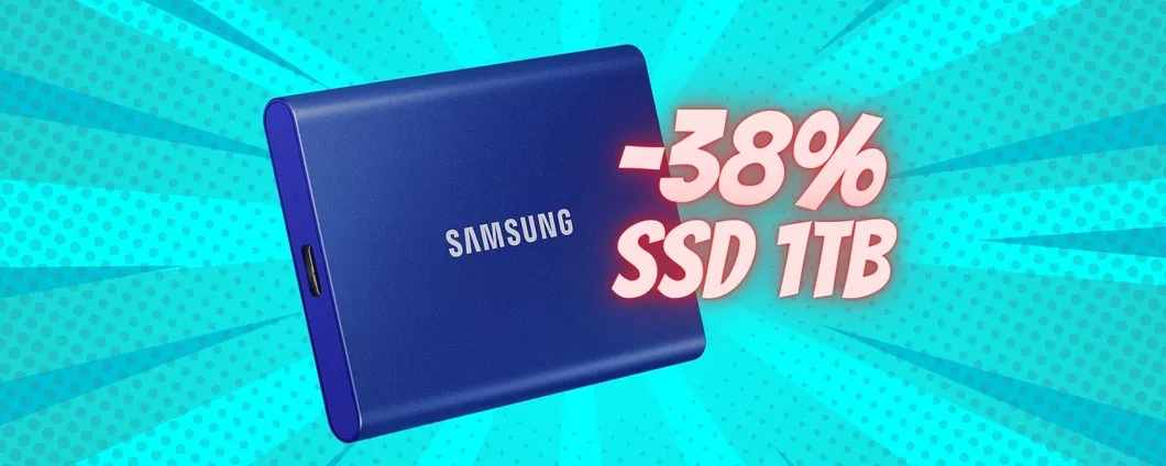 SSD portatile Samsung da 1TB a PREZZO SCONVOLGENTE (-38%)