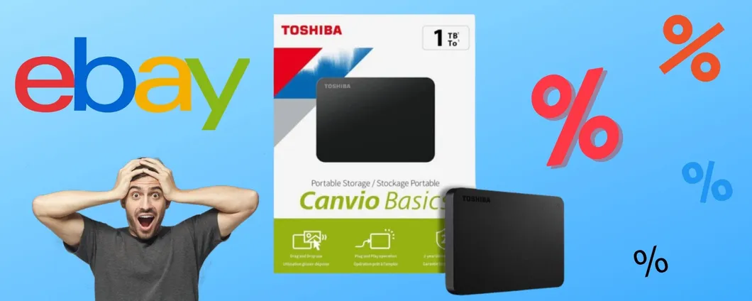 L'Hard Disk esterno Toshiba in OFFERTA ti offre 1TB di spazio!