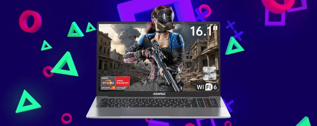 Notebook da 16,1 pollici con AMD Ryzen 7 e 16GB di RAM (-100€)