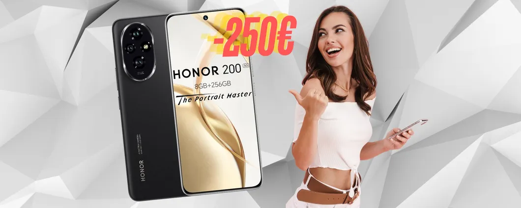 HONOR 200 (8/256GB) con ricarica da 100W e tripla fotocamera da 50MP