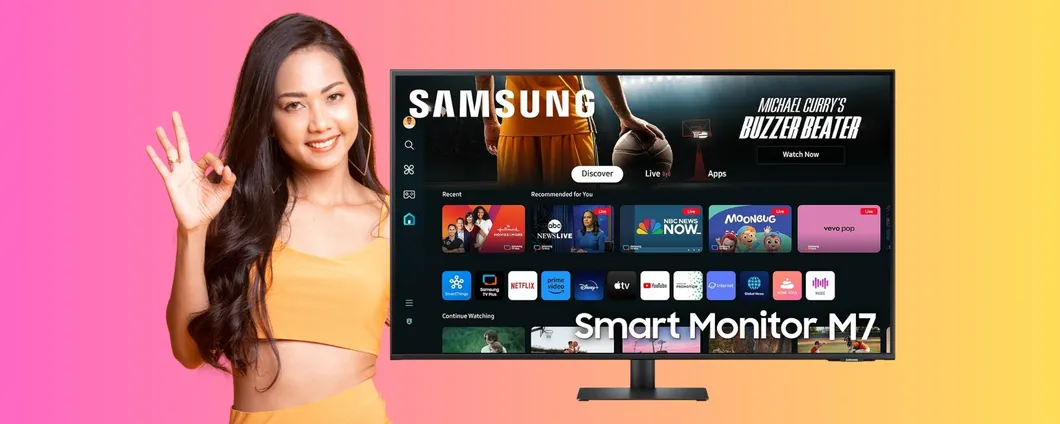 Samsung Smart Monitor UHD 4K da 43 pollici con il 34% di sconto su Amazon