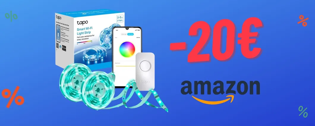 Striscia LED TP-Link Tapo Smart Wi-Fi tua a 20€ IN MENO!