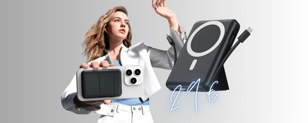 Dispositivi sempre carichi senza cavi con questo Power Bank a prezzo SCONTATO