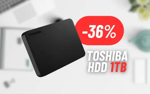 Lo sconto sull'Hard Disk esterno da 1TB di Toshiba è PAZZESCO